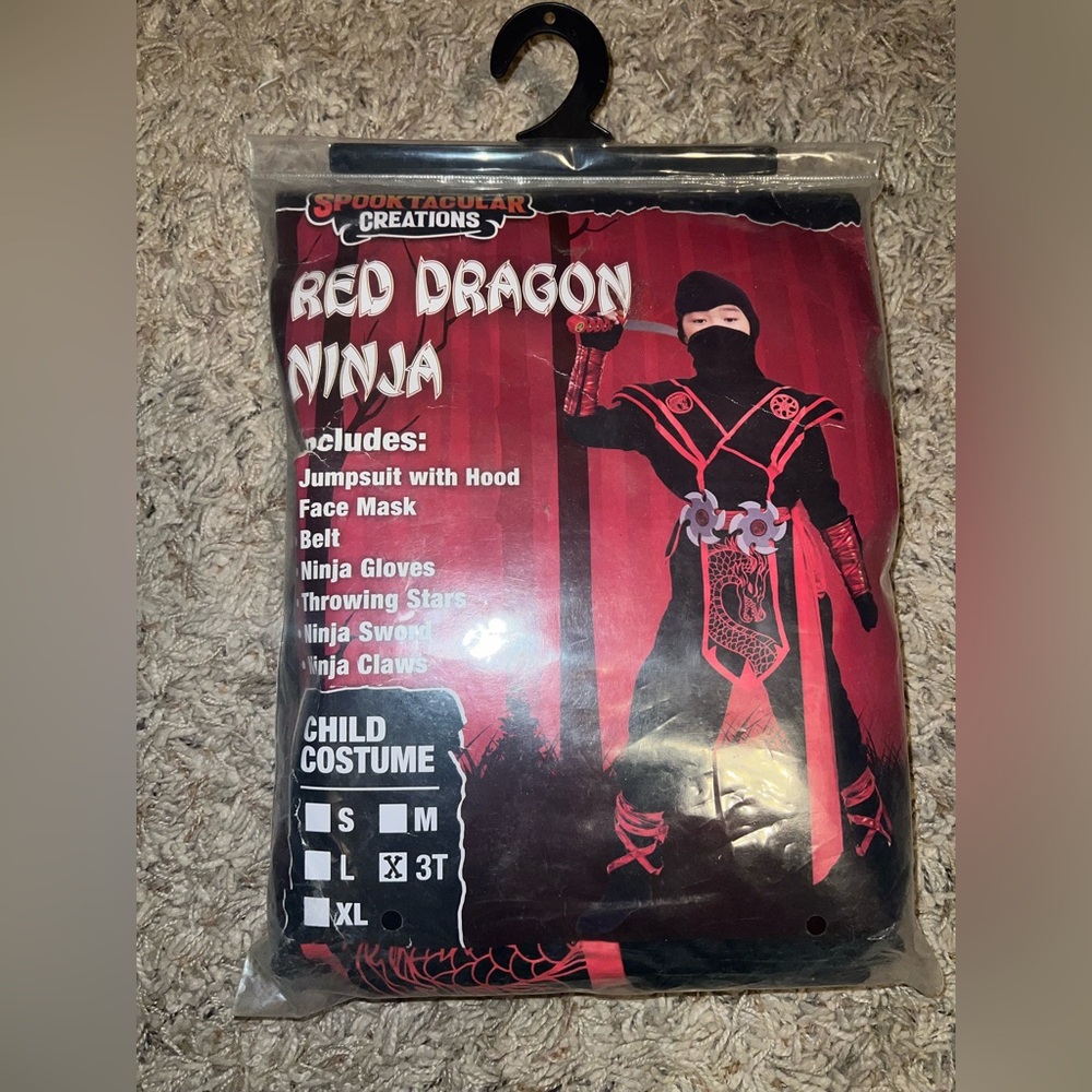 New 3T red dragon ninja costume